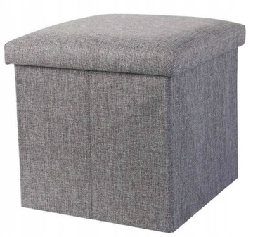 Puf składany SZARY 38x38x38cm SCHOWEK materiałowy
