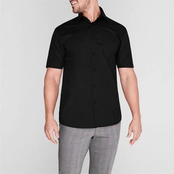 Czarna koszula z krótkim rękawem Pierre Cardin, Rozmiar 3XL