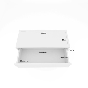 БЕЛЫЙ туалетный столик 100 см ALA Консоль подвесной стол