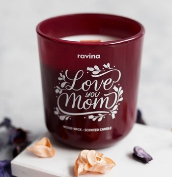 LOVE YOU MOM dla mamy dzień matki Świeca Zapachowa na PREZENT Świeczka