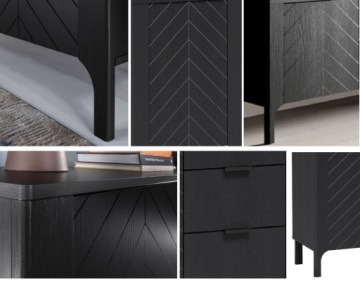 Комплект мебели шкаф 90 комод 153 см спальный гарнитур MALUMIS черный