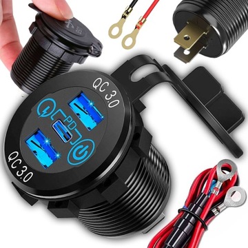 ŁADOWARKA 2x USB QC 3.0 60W W GNIAZDO ZAPALNICZKI