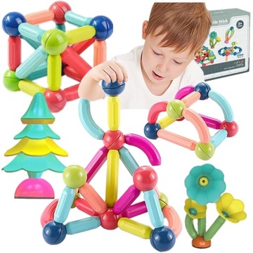 KLOCKI MAGNETYCZNE KONSTRUKCYJNE PATYCZKI STICKS