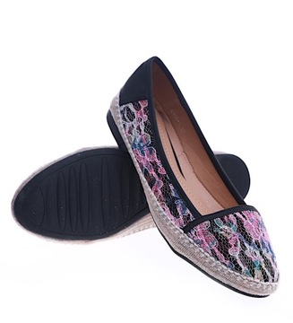 ЧЕРНЫЕ БАЛЕТКИ ЖЕНСКИЕ С КРУЖЕВОМ 13991 37