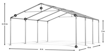 Namiot Magazynowy 4x6m Rolniczy DAS 240 S