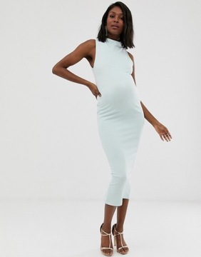 MATERNITY SUKIENKA GŁADKA MIDI R. 40 722