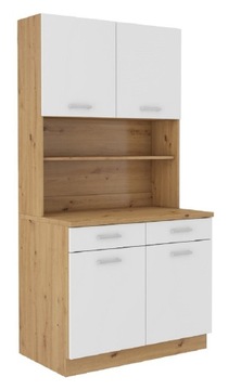 Kredens do kuchni szafka bufet kuchenny 100 cm MOKKA dąb artisan biały