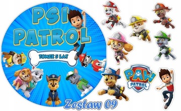 Zestaw Opłatek Psi Patrol z imieniem + 8 POSTACI