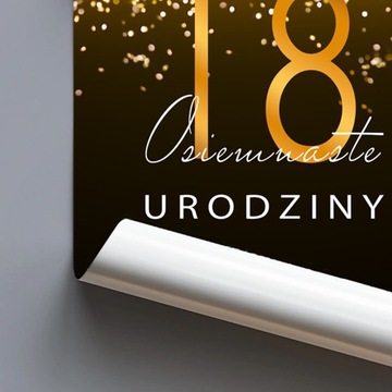 Plakat powitalny Urodziny Jubileusz Imieniny 18 40 50 RÓŻNE WZORY 100x70 cm