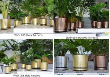 НАБОР ЗОЛОТОЙ вазоны, блюдца, 5 шт, 12 разных дизайнов