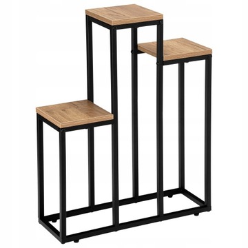 KWIETNIK STOJĄCY METALOWY Z PÓŁKAMI STOJAK NA KWIATY LOFT 3 POZIOMY 67 CM