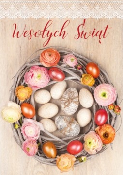 KARNET KARTKA ŚWIĄTECZNA WIELKANOC Z BROKATEM 1szt