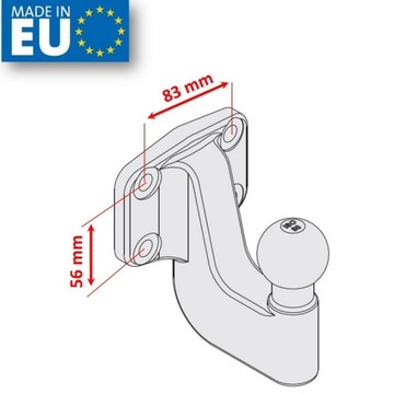 Kula Flanszowa Haka Holowniczego Odkuwka 83x56mm do Fiat Ducato II od 2006