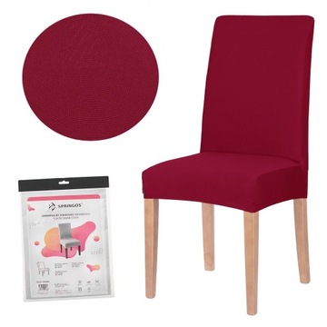 POKROWIEC NA KRZESŁO KRZESŁA CZERWONY SPANDEX ELASTYCZNY GŁADKI UNIWERSALNY