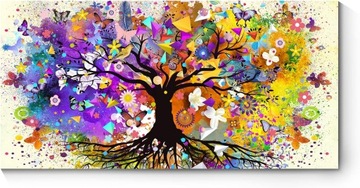 DRZEWO ŻYCIA Obraz abstrakcyjny drukowany na płótnie 140x70 cm Nieoprawiony