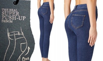 CALZEDONIA spodnie super push-up jeansy damskie rurki S - 36