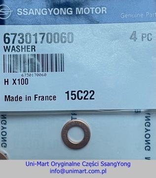 PODLOŽKA VSTŘIKOVAČE SSANGYONG D16F D22R