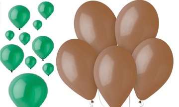 80X BALONY BRĄZOWE ZIELONY BALONY BALONIKI DEKORACJA