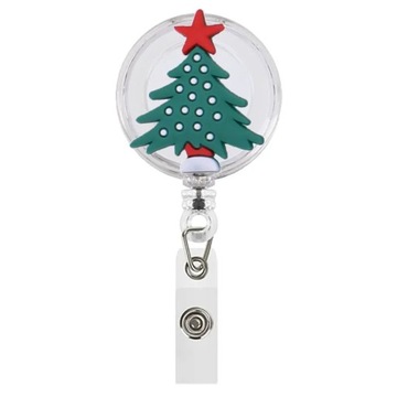 1 PCS Christmas Tree Ball Snow Man Santa Claus Retractable Pull Badge Reel