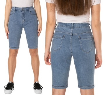 Duże Krótkie Spodenki Damskie Szorty Jeans 1070 42