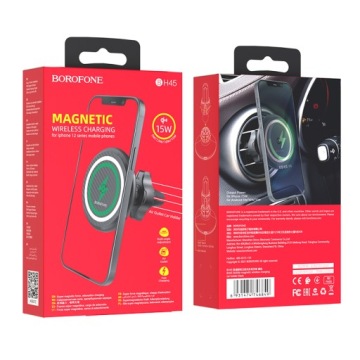 Автомобильный держатель Borofone Magnetic с индуктивной зарядкой для решетки радиатора