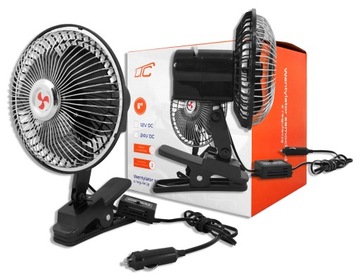 БОЛЬШОЙ ВЕНТИЛЯТОР АВТОМОБИЛЬНЫЙ ВЕНТИЛЯТОР ПОВОРОТНЫЙ РЕГУЛИРУЕМЫЙ ЗАЖИМ 12 В
