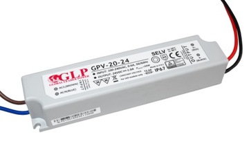 PYŁOODPORNY ZASILACZ LED GLP 24V 24W 1A 20W GPV-20-24 IP67