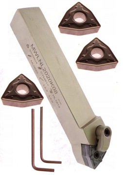 НОЖ ПОВОРОТНЫЙ MWLNL 2020 K08 + 3 ВСТАВКИ WNMG 080408 СКЛАДНОЙ ЛЕВЫЙ 20x20 20мм