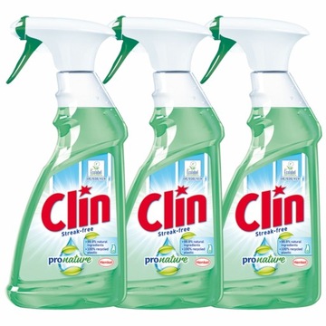 Clin Płyn do okien i szyb Pro Nature Eko 3x 500ml