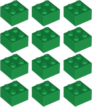 LEGO Klocek Cegła 2x2 Zielony 300328 3003 - 12szt