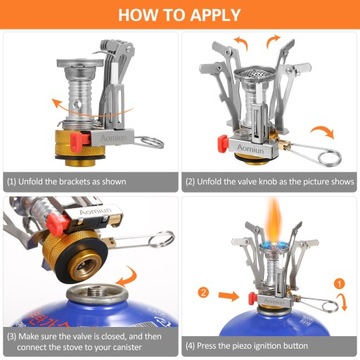 Мини-газовая плита Aomiun для кемпинга, походная печь