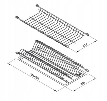 Сушилка для посуды STANDARD 60см WHITE L-564 REJS