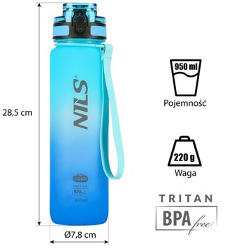 БУТЫЛКА ИЗ ТРИТАНА С ВСТАВКОЙ, НЕ СОДЕРЖАЩЕЙ BPA, 950 мл