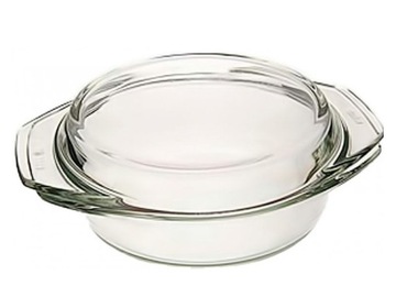 SIMAX КРУГЛЫЙ СТЕКЛЯННЫЙ КАСТРОУСТОЙЧИВЫЙ СОсуд С КРЫШКОЙ 3,7 Л (2,5+1,2)