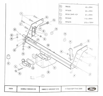 ORIGINÁLNÍ ZAŘÍZENÍ(HÁK) TÁŽNÝ FORD RANGER 4WD 99DO2011