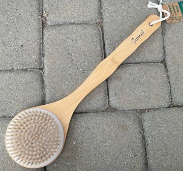 SZCZOTKA DO PLECÓW MASAŻU BAMBUSOWA MYJKA NATURALNA BAMBOO ECO WŁOSIE 38cm