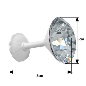 Крючок-держатель CRYSTAL ROSETTE для крепления штор, БЕЛЫЕ шторы