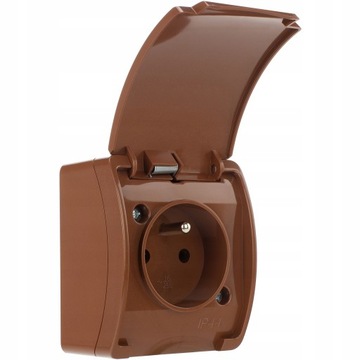 Gniazdo pojedyncze hermetyczne IP44 natynkowe