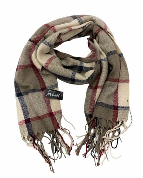 SZAL Szalik Damski w Kratę Ciepły