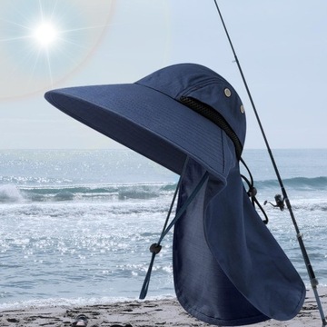 панама с УФ-защитой для рыбалки с шарфом для защиты шеи, унисекс