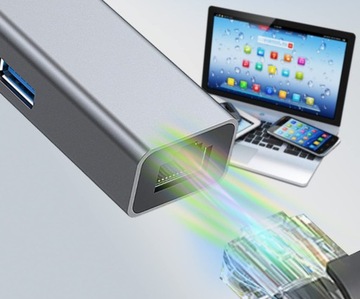 Концентратор 3x USB C 3.0 3.1 MacBook iMac Thunderbolt 3