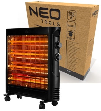 Křemenný zářič elektrický ohřívač 600W 1200W infračervený Neo