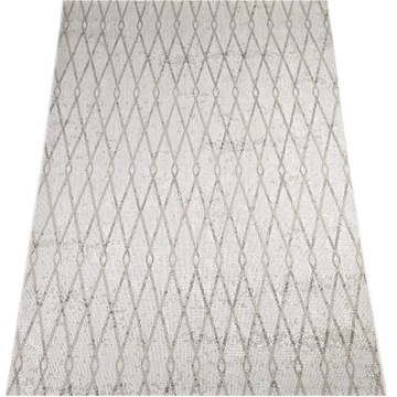 DYWAN SZNURKOWY VINTAGE ROMBY BOHO TKANY PŁASKO ZEWNĘTRZNY SZNUREK 160X230