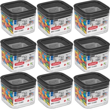 9x POJEMNIK NA ŻYWNOŚĆ ARTYKUŁY SYPKIE LOFT 0,8L
