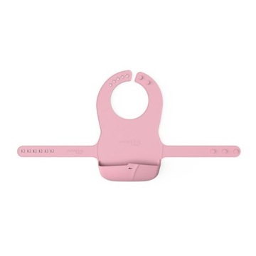 Everyday Baby Śliniak silikonowy z kieszonką Róż