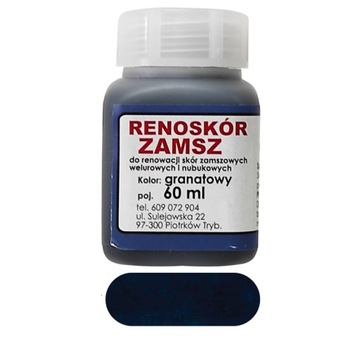 RENOSKÓR zamsz GRANATOWY odnawianie skór skóry welur nubuk zamsz 60 ml