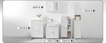 Тумба для ванной комнаты Sobuy стоячая полка белая тумба для ванной комнаты BZR39-W