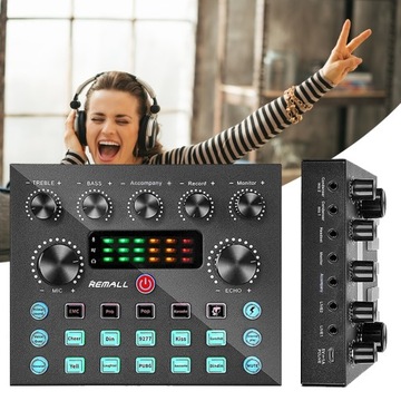 PROFESJONALNA KARTA DŹWIĘKOWA ZEWNĘTRZNA MIKSER AUDIO BLUETOOTH NA TELEFON