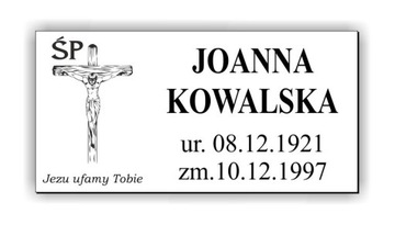 Tablica nagrobna 90x45 GOTOWA DO MONTAŻU Z TAŚMĄ