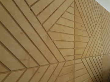 Rombis- panel ścienny drewniany 3D -Lewy